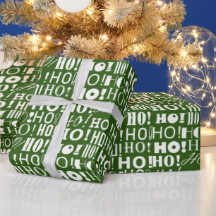 Papel De Regalo ¡El HO Festivo de Santa! ¡Oh! ¡Oh! Saludo en verde