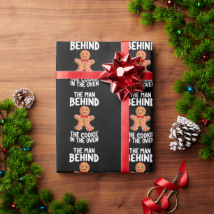Papel De Regalo El hombre detrás de la galleta en el horno Navidad