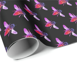 Papel De Regalo El insecto rosa morado de Honey Bee