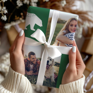 Papel De Regalo El invierno verde ruso lleva Navidades de Collage 