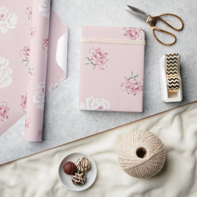 PAPEL DE REGALO EL JARDÍN DE ROSA ROSA ROSA ROSA (Artesanía)