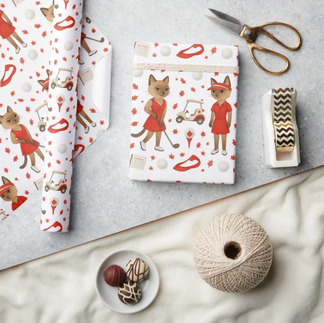 Papel De Regalo El juego de golf del Día de Canadá para los amante (Artesanía)