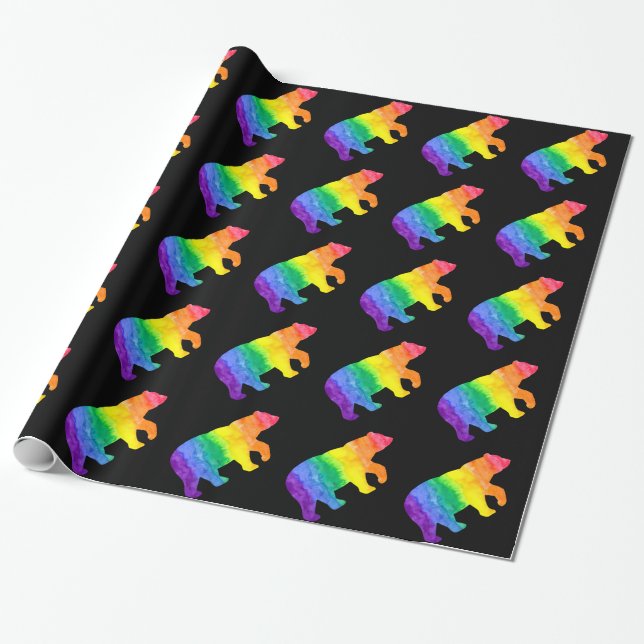 Papel De Regalo El lavado del arco iris refiere el abrigo negro (Desenrollado)