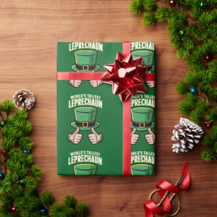 Papel De Regalo El Leprechaun Más Alto del Mundo Humor Irlandés Di