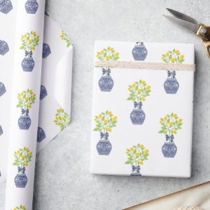 Papel De Regalo El limón de la serie Chinoiserie en una vesícula d