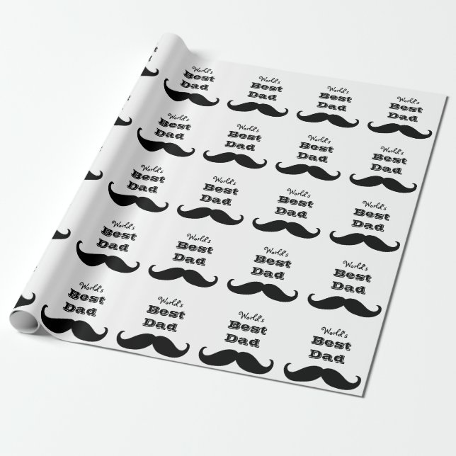 Papel De Regalo El mejor bigote de papá del mundo (Desenrollado)