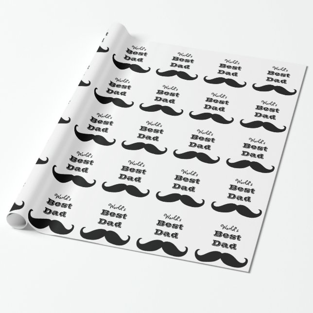 Papel De Regalo El mejor bigote de papá del mundo (Desenrollado)