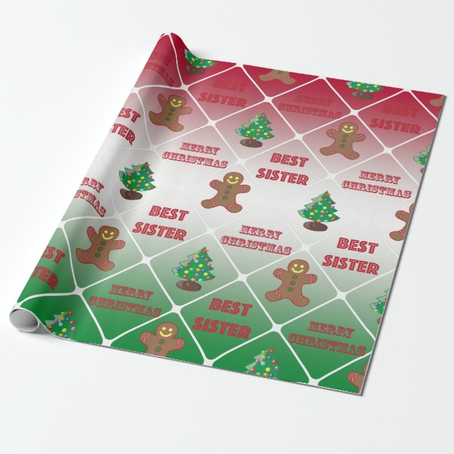 Papel De Regalo El mejor modelo del navidad de la hermana (Desenrollado)