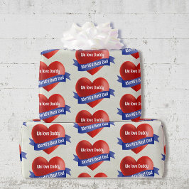 Papel De Regalo El mejor papá del mundo agrega el nombre o texto d