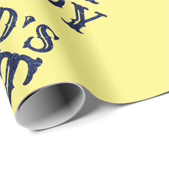 Papel De Regalo El mejor Purpurina del Día del Padre del Mundo Azu (Esquina del rollo)