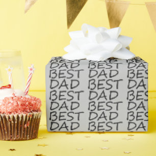 Papel De Regalo El mejor regalo del día del padre gris negro gris