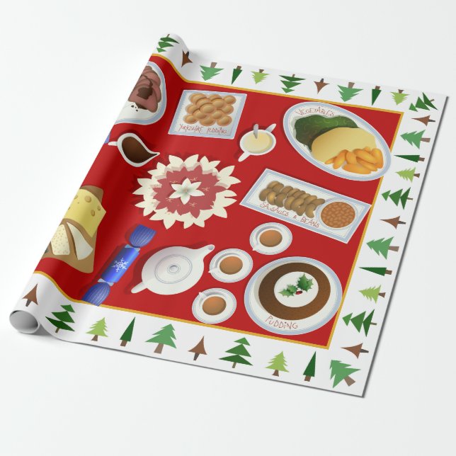 Papel De Regalo El menú del navidad (Desenrollado)
