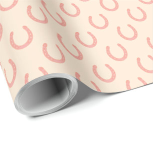 Papel De Regalo El modelo rosado precioso de las herraduras en
