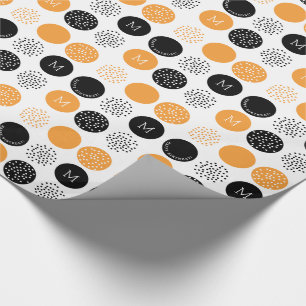 Papel De Regalo El monograma del feliz cumpleaños circunda el