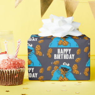 Papel De Regalo El Monstruo de las Galletas Comiendo Todas las Gal