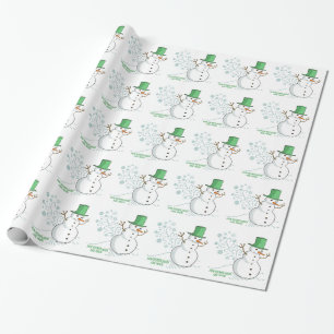 Papel De Regalo El muñeco de nieve divertido Farts los copos de
