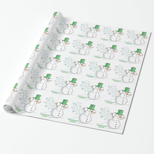 Papel De Regalo El muñeco de nieve divertido Farts los copos de (Desenrollado)