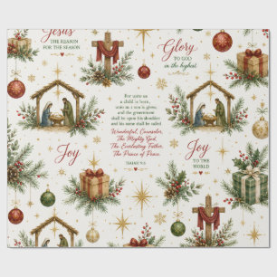 Papel De Regalo El Nacimiento de Navidad Recordando el Nacimient