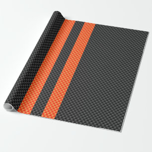 Papel De Regalo El naranja deportivo raya la decoración del estil