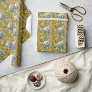 Papel De Regalo El nativo Bush florece con el amarillo de la mosta