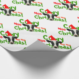 Papel De Regalo El navidad divertido Santa de Cowy acobarda el