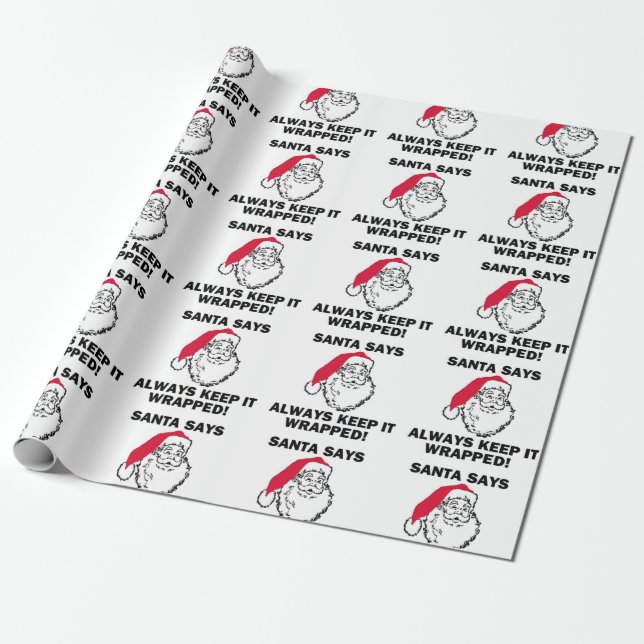 Papel De Regalo El navidad que Santa dice lo mantiene envuelto (Desenrollado)