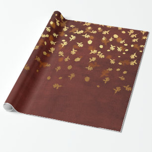 Papel De Regalo El oro del otoño sale del modelo