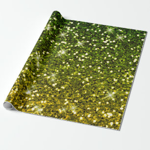 Papel De Regalo El oro verde oscuro brillante brilla