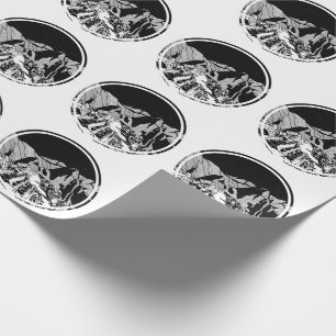 Papel De Regalo El paisaje blanco y negro de Machu Picchu