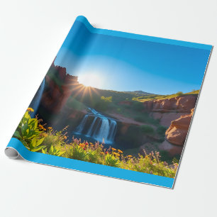 Papel De Regalo El paisaje de la cascada de Sandstone Sunrise