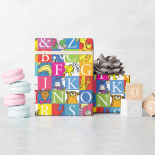 Papel De Regalo El patrón de letras en bloque coloridas del alfabe