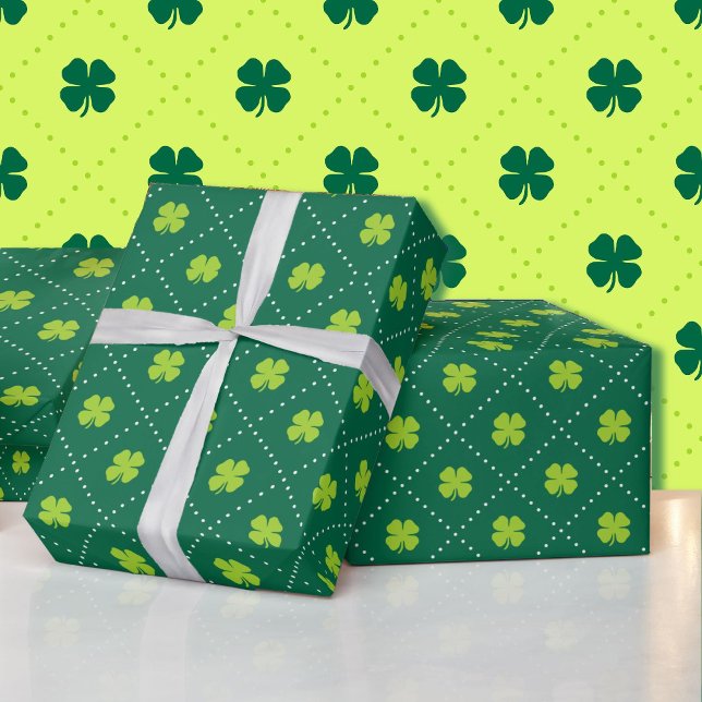 Papel De Regalo El patrón de Shamrock verde de San Patricio (Subido por el creador)