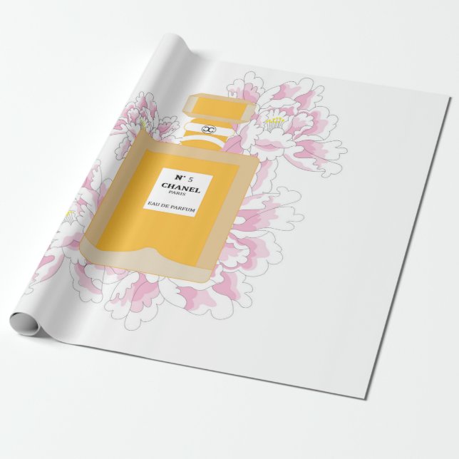 Papel De Regalo el perfume y los peonies (Desenrollado)