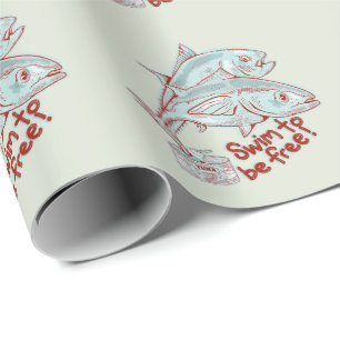 Papel De Regalo El pez del atún escapa divertido
