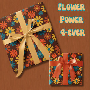 Papel De Regalo El poder de las flores retro de los años 60