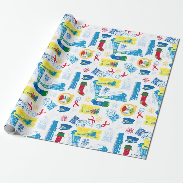 Papel De Regalo El Polar Express | Patrón de iconos Navidades (Desenrollado)