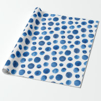 El polka azul domina la acuarela. Patrón marino mo