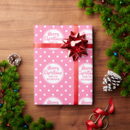 Papel De Regalo El Polka Rosado Delimita a los Navidades Envolvien