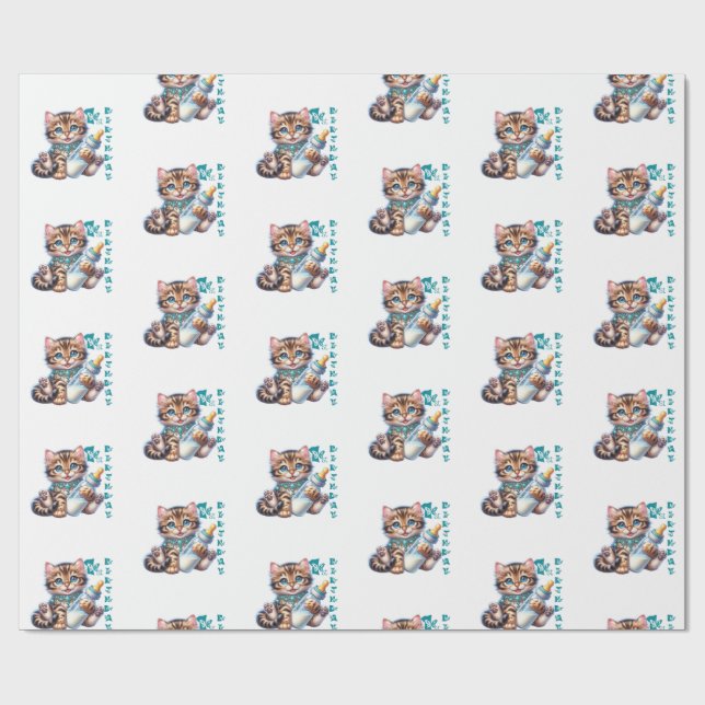 Papel De Regalo El primer cumpleaños del bebé. (Superficie plana)