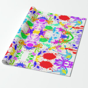 Papel De Regalo El resplandor neón en la meseta de pintura oscura