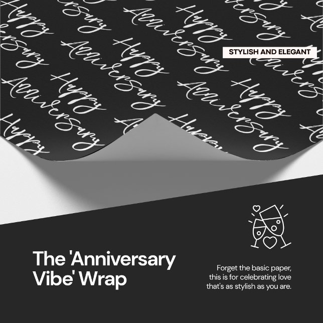 Papel De Regalo El resumen de la "vibina del aniversario" (Level up your anniversary gifting with a wrap that's a whole vibe.)