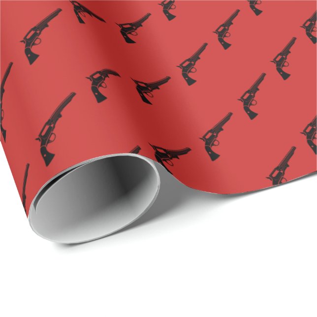 Papel De Regalo El revólver tejó rojo (Esquina del rollo)