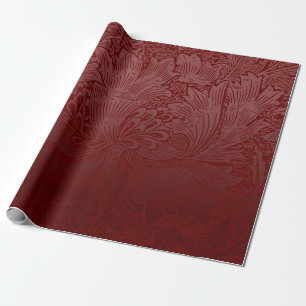 Papel De Regalo El rico Clásico Rojo William Morris Floral