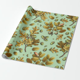 Papel De Regalo El roble de salvia marrón ventilado botánico deja 