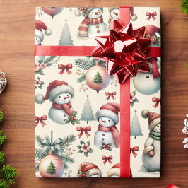 Papel De Regalo El rollo de los Navidades de snowman