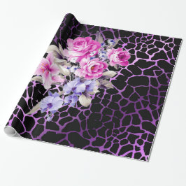 Papel De Regalo El Rosa negro morado moderno de lujo Tigar