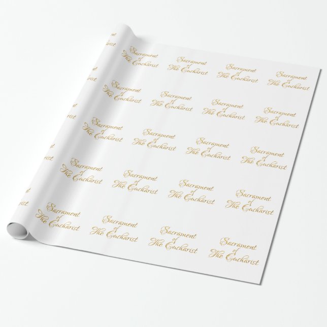 Papel De Regalo El Sacramento de la Eucaristía de Oro 3D (Desenrollado)