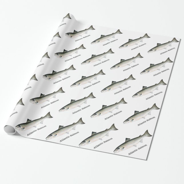 Papel De Regalo El salmón atlántico pesca el modelo (Desenrollado)