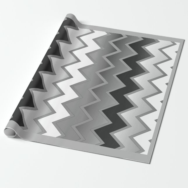 Papel De Regalo El simple ZigZag -monocromo (Desenrollado)