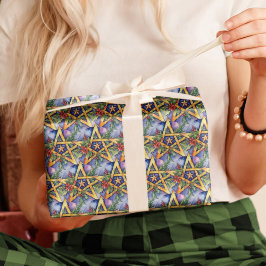 Papel De Regalo El solsticio de invierno de Wiccan Yule Holly Pent